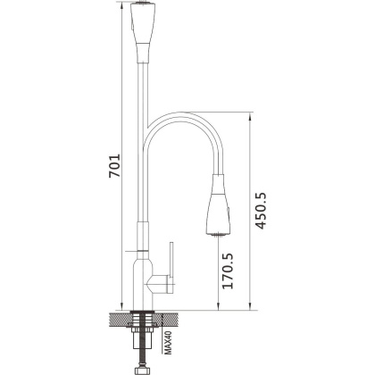 Смеситель для кухни латунь, белый S843C-1