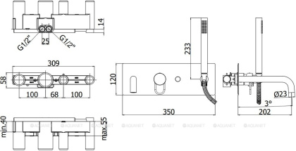 Смеситель для ванны с душем Paffoni Joker JK001CR (с внутренней частью)