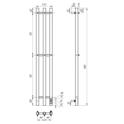 Полотенцесушитель электрический Point Деметра PN12822W П3 120x1200 диммер справа, белый Полотенцесушитель электрический Point Деметра PN12822W П3 120x1200 диммер справа, белый