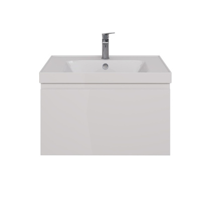 Тумба Lemark VEON MINI 70см под 1 раковину, подвесная,1 ящик, цвет корпуса, фасада: Белый глянец