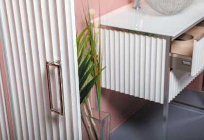 Пенал MONACO белый глянец + хром без ножек 868-WCR Boheme