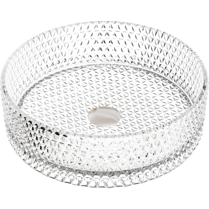 Умывальник чаша накладная круглая (прозрачная) Cristal 360*360*112мм