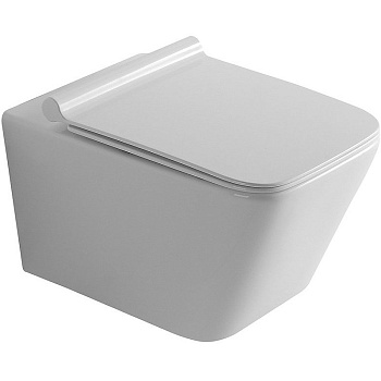 Унитаз подвесной безободковый Creto Logan L2 белый - (крышка в комплекте) 1002-001-L2W