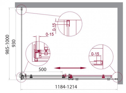 ACQUA-AH-1-150/90-C-NERO Душевой уголок