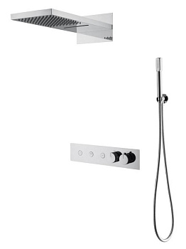 Встроенная душевая система FUSION с термостатом, трехпозиционная CHROME Встроенная душевая система FUSION с термостатом, трехпозиционная CHROME