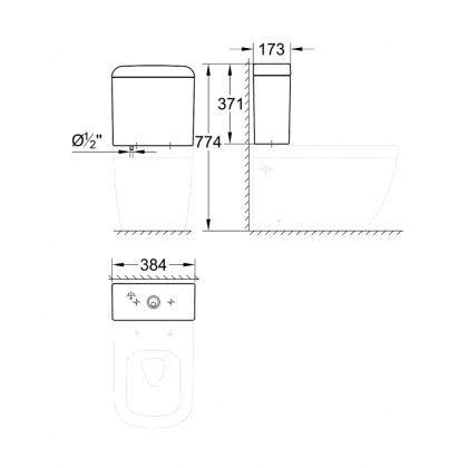 Смывной бачок для унитаза, GROHE Euro Ceramic, альпин-белый, (39332000)