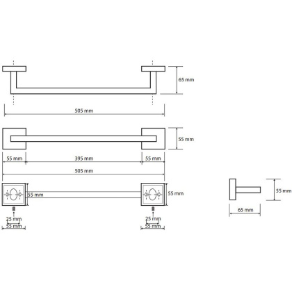 Держатель полотенца 505мм