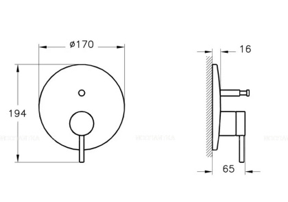 Набор встроенной душевой системы Origin,
хром Набор встроенной душевой системы Origin,
хром