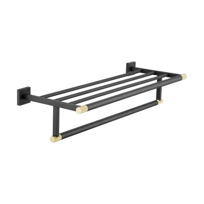 Полотенцедержатель с полкой, RG3008H Rose, Золото с черным