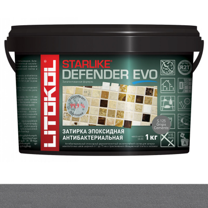 Затирка эпоксидная STARLIKE DEFENDER EVO, S.125 GRIGIO CEMENTO 1кг Затирка эпоксидная STARLIKE DEFENDER EVO, S.125 GRIGIO CEMENTO 1кг