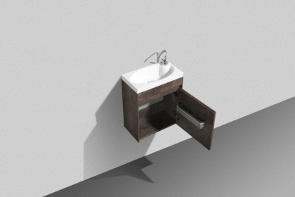 Тумба с раковиной подвесная с дверкой BelBagno PIETRA MINI 46-R Stucco Cemento, раковина белая Тумба с раковиной подвесная с дверкой BelBagno PIETRA MINI 46-R Stucco Cemento, раковина белая