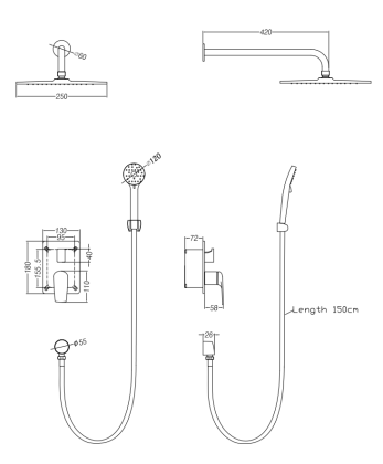 Душевой комплект Creto Mare 1.0 MARE-WSM3-CR хром глянцевый Душевой комплект Creto Mare 1.0 MARE-WSM3-CR хром глянцевый