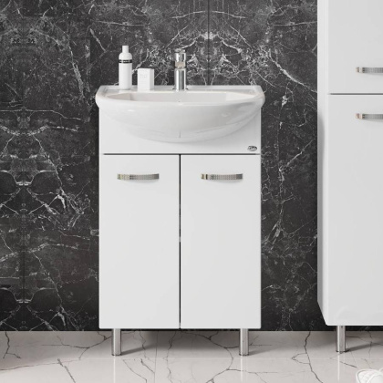 Тумба Onika Коралл 50 напольная, белая (ум. Уют 50)