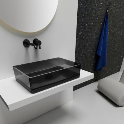 Раковина накладная прозрачная ABBER Kristall AT2803Onyx Раковина накладная прозрачная ABBER Kristall AT2803Onyx