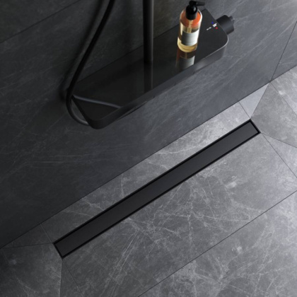 W01SC-U11-090-04BM MasterFlow Трап для душа линейный универс затвор Tile 90см цвет черн мат W01SC-U11-090-04BM MasterFlow Трап для душа линейный универс затвор Tile 90см цвет черн мат