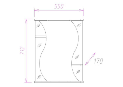 Шкаф-зеркало Onika Лилия 55 белый, универсальный Шкаф-зеркало Onika Лилия 55 белый, универсальный