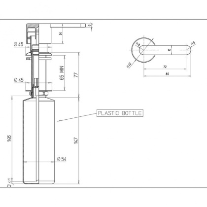 Дозатор LOGICA для мыла встраиваемый, хром LO.dis.02\CR Дозатор LOGICA для мыла встраиваемый, хром LO.dis.02\CR