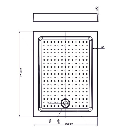 Поддон для душа акриловый VST-3AR-9012, 1200*900*150 Поддон для душа акриловый VST-3AR-9012, 1200*900*150
