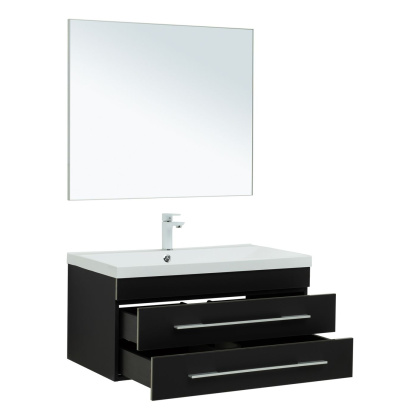 Мебель для ванной Aquanet Верона 90 черный матовый Мебель для ванной Aquanet Верона 90 черный матовый