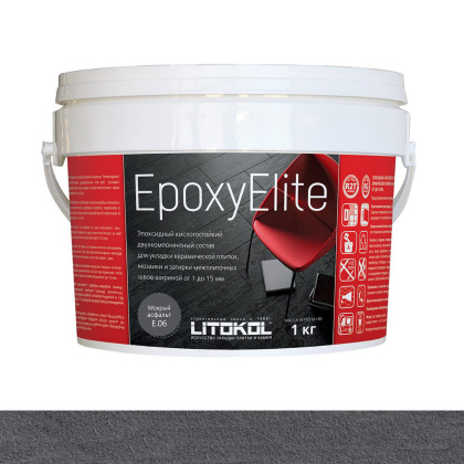 Затирка эпоксидная EPOXYELITE E.06 Мокрый асфальт  1кг Затирка эпоксидная EPOXYELITE E.06 Мокрый асфальт  1кг