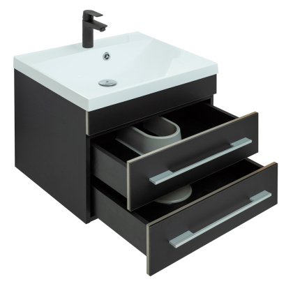 Тумба под раковину Aquanet Верона 58 New черный матовый Тумба под раковину Aquanet Верона 58 New черный матовый