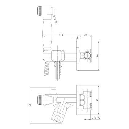 Смеситель Lemark Solo LM7165G с гигиеническим душем, встраиваемый Смеситель Lemark Solo LM7165G с гигиеническим душем, встраиваемый