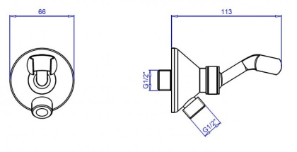 CZR-U-AI-C-01 Штуцер с держателем, классический, исполнение хром
