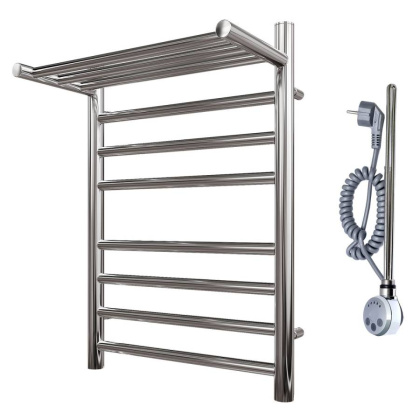 Полотенцесушитель электрический Point Аврора PN10146SPE П7 400x600 с полкой левый/правый, хром Полотенцесушитель электрический Point Аврора PN10146SPE П7 400x600 с полкой левый/правый, хром