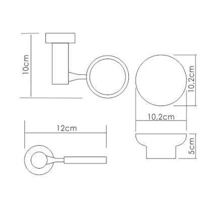 Мыльница, 12х5х10 см, хром и белый, K-24229