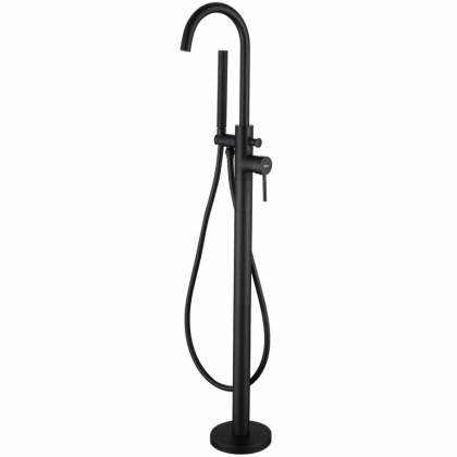 Смеситель ABBER Wasser Kreis AF8115B напольный для ванны, черный матовый Смеситель ABBER Wasser Kreis AF8115B напольный для ванны, черный матовый