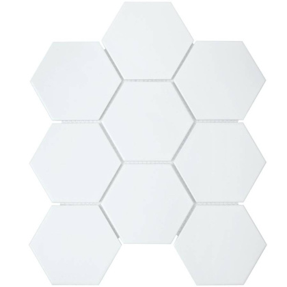 Керамическая мозаика Hexagon Big White Matt 95x110, Geometry