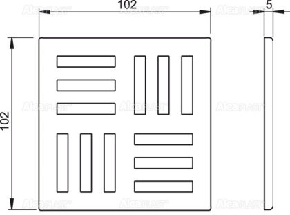 Решетка 102×102 мм, серый