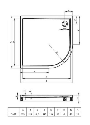 Акриловый душевой поддон Riho Davos 285 100x100 белый R55 + панель DA9300500000000 Акриловый душевой поддон Riho Davos 285 100x100 белый R55 + панель DA9300500000000