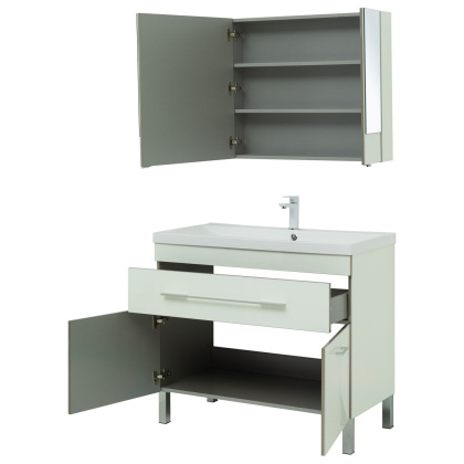 Мебель для ванной Aquanet Верона 100 белый (напольный 1 ящик 2 дверцы) Мебель для ванной Aquanet Верона 100 белый (напольный 1 ящик 2 дверцы)