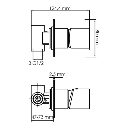Elbe 7452 Смеситель для душа со встраиваемой системой монтажа Wasserkraft  Elbe 7452 Смеситель для душа со встраиваемой системой монтажа Wasserkraft
