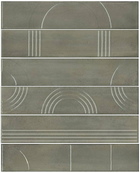 Панно Мажорель зелёный глянцевый (из 6 частей 6х28,5) 36x28,5x1