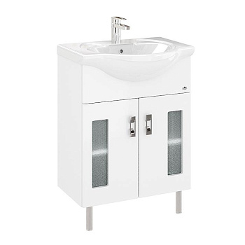 Тумба Onika Кристалл 60 напольная, белая (ум. Байкал 60)