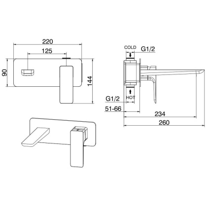 Смеситель для раковины Allen Brau Infinity 5.21003-31 (с внутренней частью) черный матовый