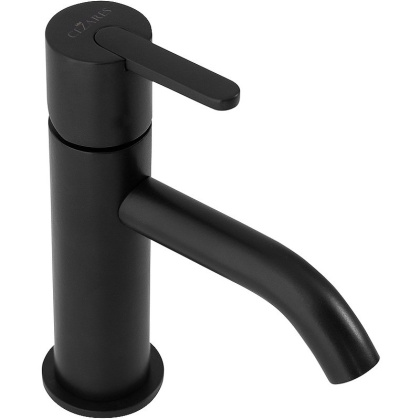 LEAF-LSM2-NOP Смеситель для раковины однорычажный, с донным клапаном, исполнение черный матовый