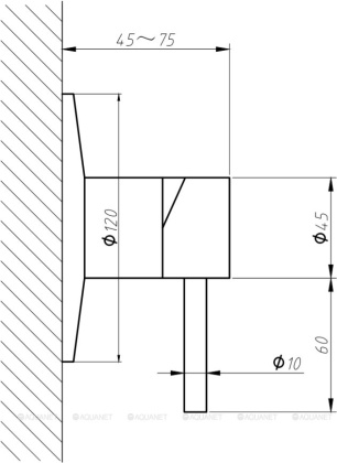 Смеситель для душа Aquanet Steel AF213-50S (с внутренней частью) Смеситель для душа Aquanet Steel AF213-50S (с внутренней частью)