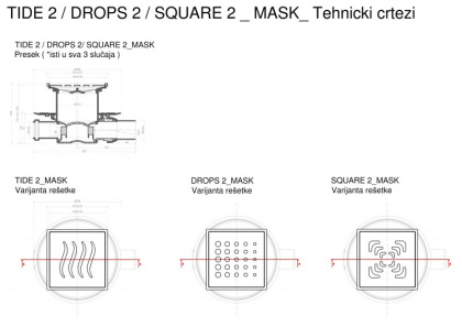13000071 Точечный трап 150х150 мм Confluo Standard Tide 2 Mask , металл с перфорацией Tide (Волна), с рамкой Исполнение: Хром  13000071 Точечный трап 150х150 мм Confluo Standard Tide 2 Mask , металл с перфорацией Tide (Волна), с рамкой Исполнение: Хром