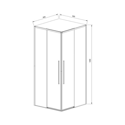 Душевой уголок Slim-N VSS-4SN900CL, 900*900, хром, стекло прозрачное