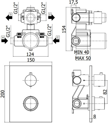 Смеситель для душа Paffoni Light LIQ518CR/M (с внутренней частью) Смеситель для душа Paffoni Light LIQ518CR/M (с внутренней частью)