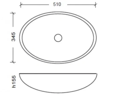Раковина хрустальная прозрачная овальная