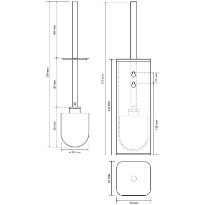 Ершик для унитаза Bemeta Nero 135913160 Черный матовый Ершик для унитаза Bemeta Nero 135913160 Черный матовый