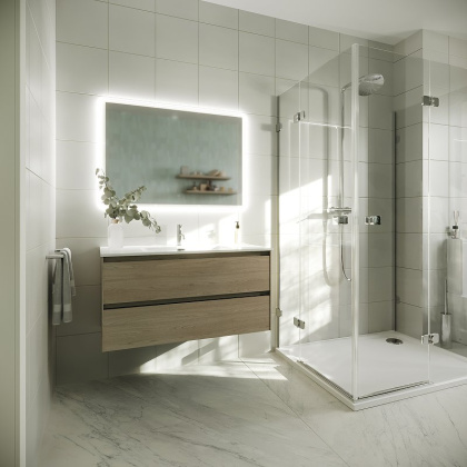 Тумба подвесная SANCOS Cento 990х450х500, c двумя ящиками оснащенными доводчиками, карпатская ель, арт.CN100KE