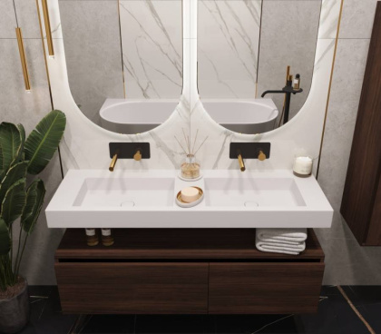 Столешница моноблок FLAT ST 140см (1404*452*100) двойной Столешница моноблок FLAT ST 140см (1404*452*100) двойной