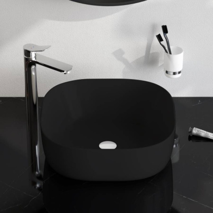 M8FWCC30430BM Func Раковина накладная, квадрат, 43 см, цвет черный матовый