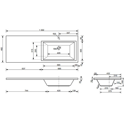 Комплект мебели Dallas Luxe 1300х482 правосторонний подвесной 2 ящика (ШхГхВ) 648х476х607 Комплект мебели Dallas Luxe 1300х482 правосторонний подвесной 2 ящика (ШхГхВ) 648х476х607