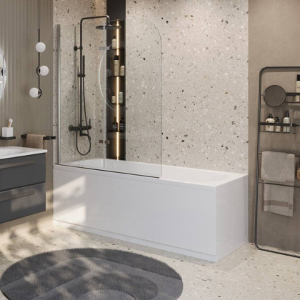 ECO-O-V-21-120/140-P-Cr-L Душевая шторка на ванну